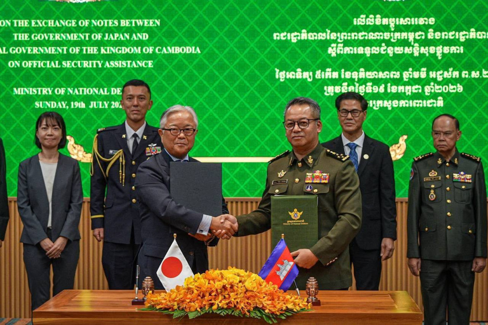 ជប៉ុនផ្ដល់ជំនួយសន្តិសុខប្រមាណ៣លានដុល្លារ ដល់កងទ័ពកម្ពុជា